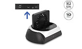 Delock USB 10 Gbps Dockingstation für 2.5″ / 3.5″ SATA HDD / SSD oder M.2 NVMe PCIe oder SATA SSD mit Lüfter