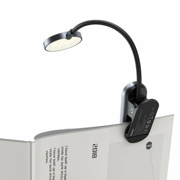 Baseus Desk Lamp Comfort Reading Mini Clip, Grey DGRAD-0G