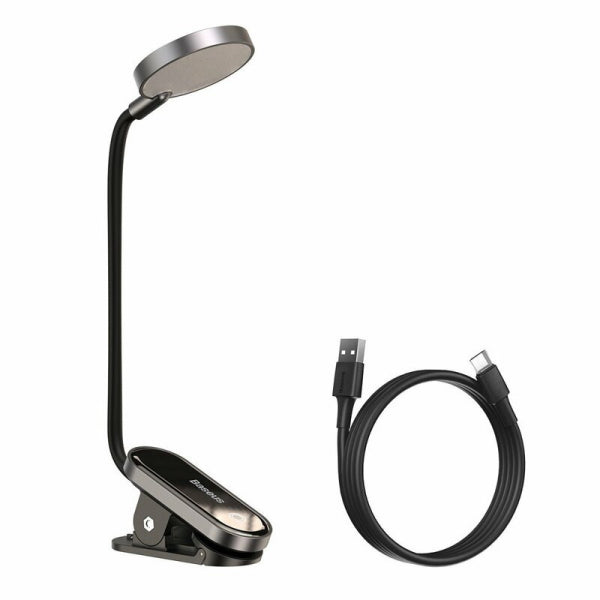 Baseus Desk Lamp Comfort Reading Mini Clip, Grey DGRAD-0G