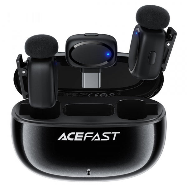 Acefast Wireless Microphone R2, USB-C, 2-Pack, Black