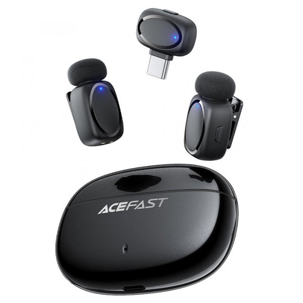 Acefast Wireless Microphone R2, USB-C, 2-Pack, Black