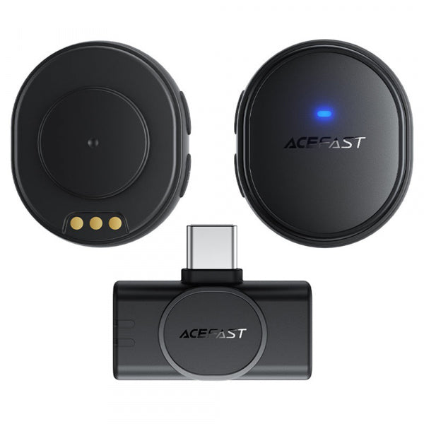 Acefast Wireless Microphone R3, USB-C, 2-Pack, Black