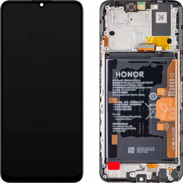 Honor LCD Display Module for Honor X7a, with Battery, Midnight Black