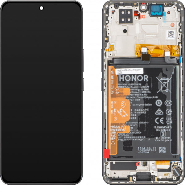 Honor LCD Display Module for Honor 200, with Battery, Black