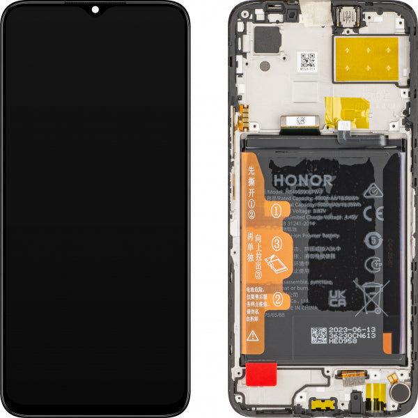 Honor LCD Display Module for Honor X6, with Battery, Midnight Black
