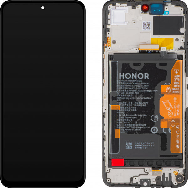 Honor LCD Display Module for Honor X7c 5G / 200 Smart, with Battery, Midnight Black