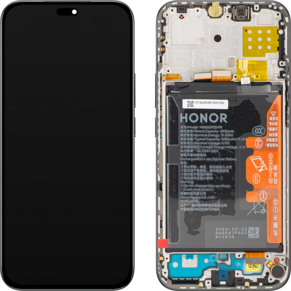 Honor LCD Display Module for Honor X8c, with Battery, Midnight Black