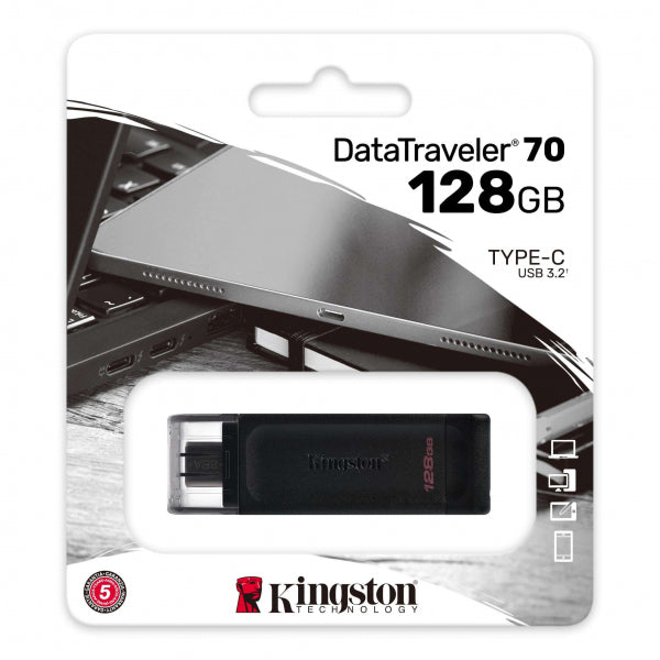 Kingston USB-C 3.2 FlashDrive DT70, 128Gb DT70/128GB