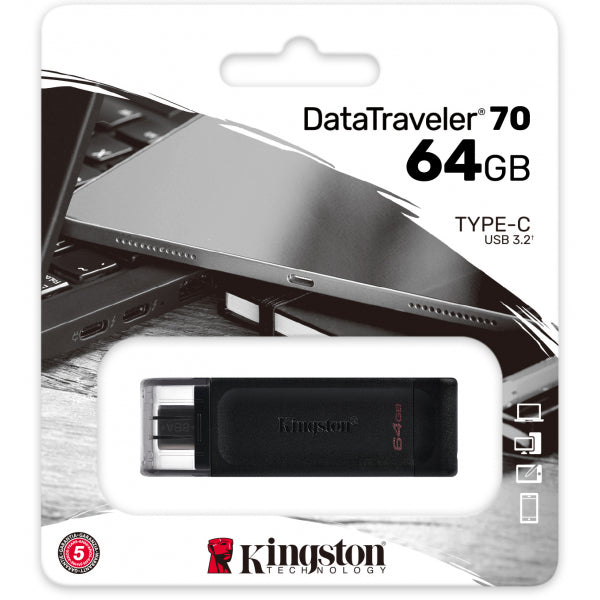 Kingston USB-C 3.2 FlashDrive DT70, 64Gb DT70/64GB