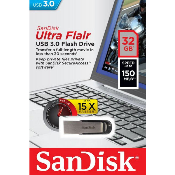 SanDisk USB-A 3.0 FlashDrive Ultra Flair, 32Gb SDCZ73-032G-G46
