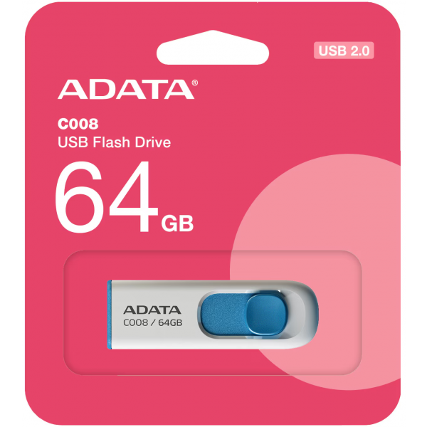 Adata USB-A 2.0 FlashDrive C008, 64Gb AC008-64G-RWE