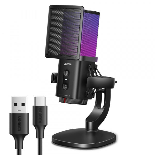 Ugreen Cardioid Microphone CM581 (65629), RGB, USB-C, 1.5m, Black