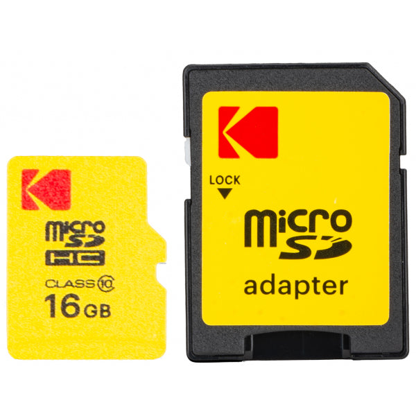 Kodak microSDHC Memory Card Extra Performance with Adapter, 16Gb, Class 10 EKMSDM16GHC10CJ