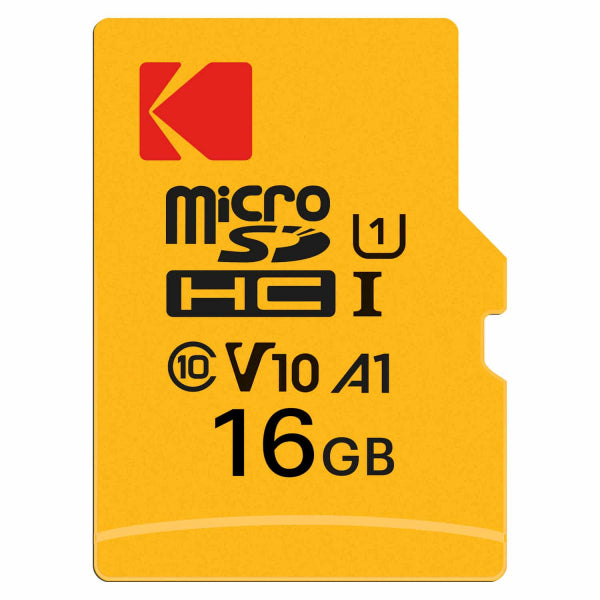 Kodak microSDHC Memory Card Premium Performance with Adapter, 16Gb, Class 10 / UHS-1 U1 EKMSDM16GHC10K
