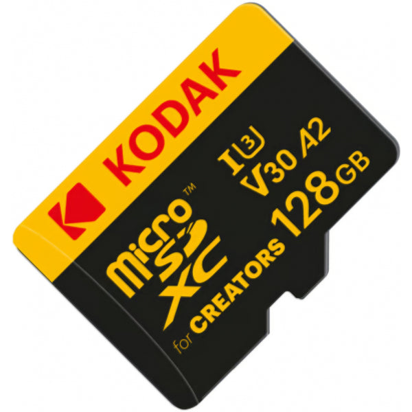 Kodak microSDXC Memory Card for Creators with Adapter, 128Gb, Class 10 / UHS-1 U3 EKMSDM128GXCU3CR