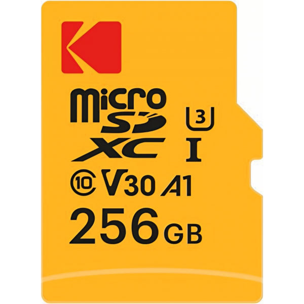 Kodak microSDXC Memory Card Ultra Performance with Adapter, 256Gb, Class 10 / UHS-1 U3 EKMSDM256GXC10HPRK