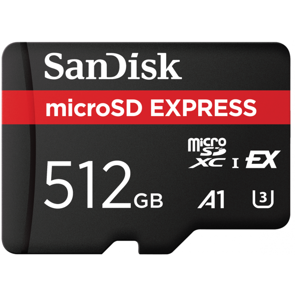 SanDisk microSDXC Memory Card Express, 512Gb, Class 10 / UHS-1 U3 SDSQXFN-512G-GN4NN