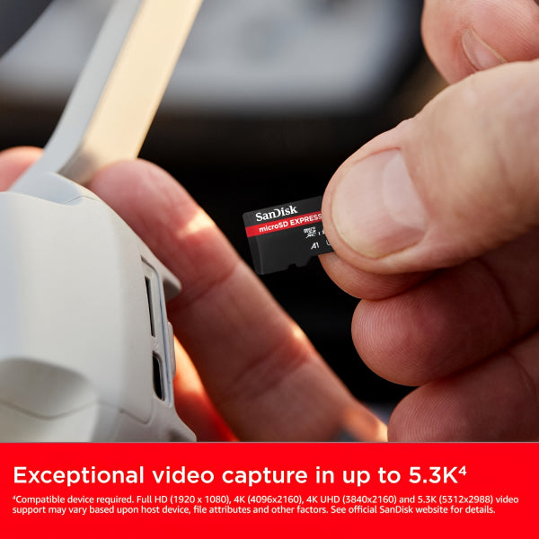 SanDisk microSDXC Memory Card Express, 512Gb, Class 10 / UHS-1 U3 SDSQXFN-512G-GN4NN