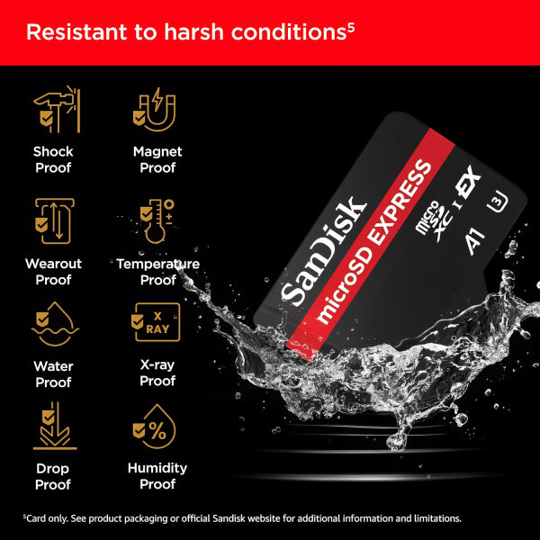 SanDisk microSDXC Memory Card Express, 512Gb, Class 10 / UHS-1 U3 SDSQXFN-512G-GN4NN