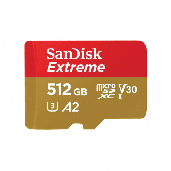 SanDisk microSDXC Memory Card Extreme, 512Gb, Class 10 / UHS-1 U3 SDSQXAV-512G-GN6MN
