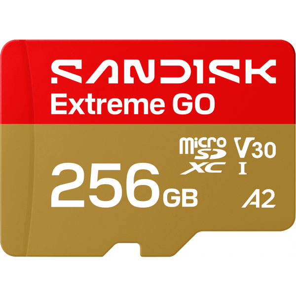 SanDisk microSDXC Memory Card Extreme GO Android A2, 256Gb, Class 10 / UHS-1 U1 SDSQXGN-256G-GN6MN