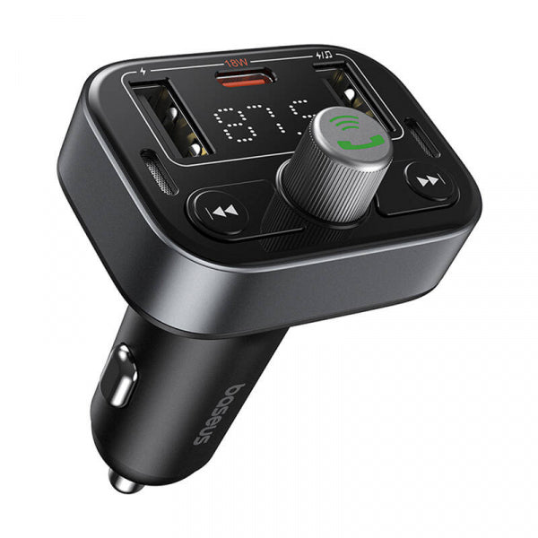 Baseus Bluetooth FM Transmitter and Car Charger S-09 Pro, 2 X USB-A - 1 x USB-C, Black C10762200113-00