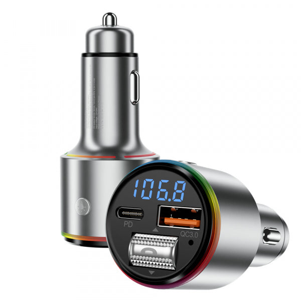 Proove Bluetooth FM Transmitter and Car Charger 1 x USB-A - 1 x USB-C, Silver FMPD30110006