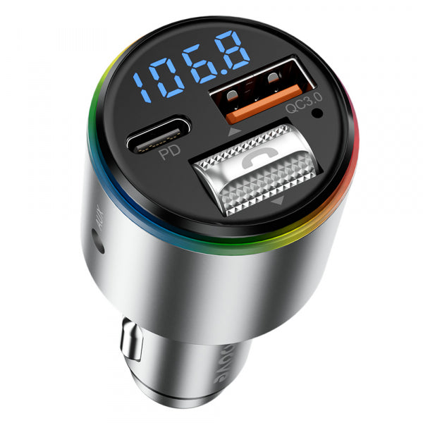 Proove Bluetooth FM Transmitter and Car Charger 1 x USB-A - 1 x USB-C, Silver FMPD30110006