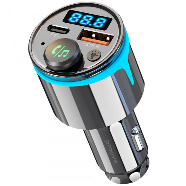 Proove Bluetooth FM Transmitter and Car Charger 1 x USB-A - 1 x USB-C, Black FMNX30110001
