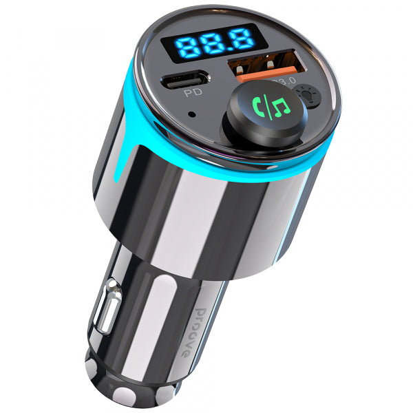 Proove Bluetooth FM Transmitter and Car Charger 1 x USB-A - 1 x USB-C, Black FMNX30110001