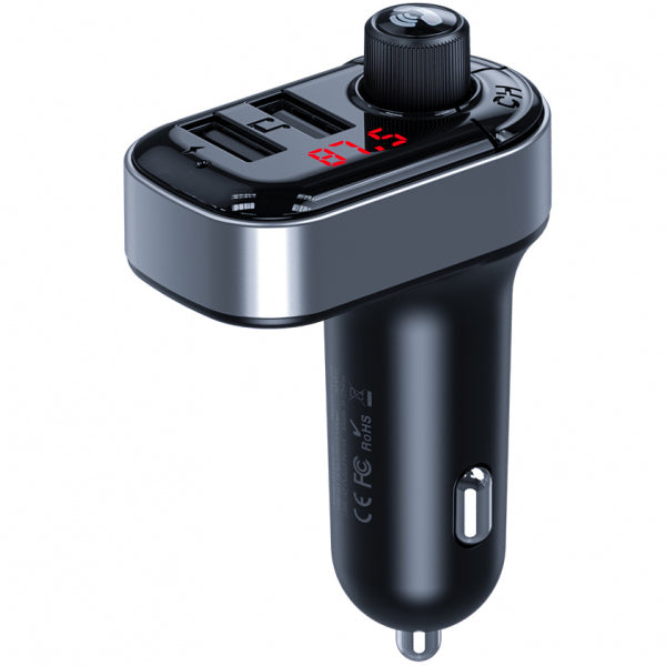 XO Design Bluetooth FM Transmitter and Car Charger BCC10, 2 x USB-A, Black