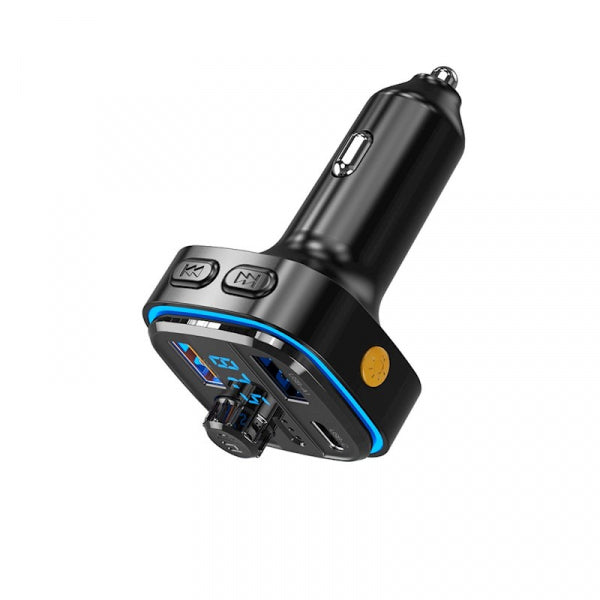 XO Design Bluetooth FM Transmitter and Car Charger BCC08, 2 x USB-A - 1 x USB-C, Black