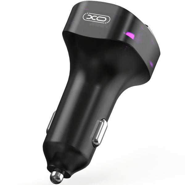 XO Design Bluetooth FM Transmitter and Car Charger BCC12, 1 x USB-A - 1 x USB-C, Black