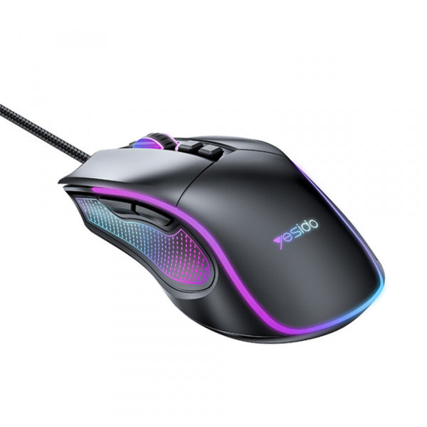 Yesido Wired Gaming Mouse KB20, RGB, 1000DPI - 7200DPI, Black