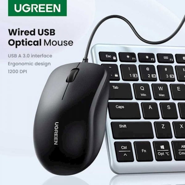 Ugreen Wired Mouse MU007, 1200DPI, 1.5m, Black