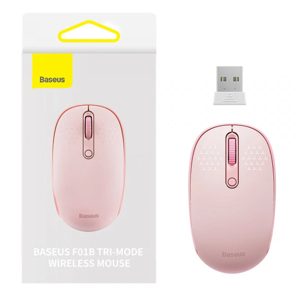 Baseus Wireless Mouse F01B Tri-Mode, 1600DPI, BT / Wi-Fi, Pink B01055503413-00