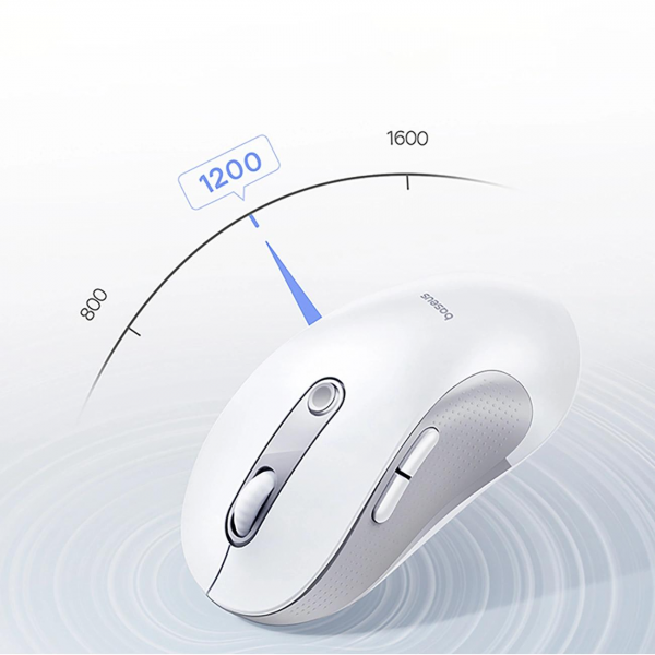 Baseus Wireless Mouse F02, 4000DPI, BT / Wi-Fi, White B0203202