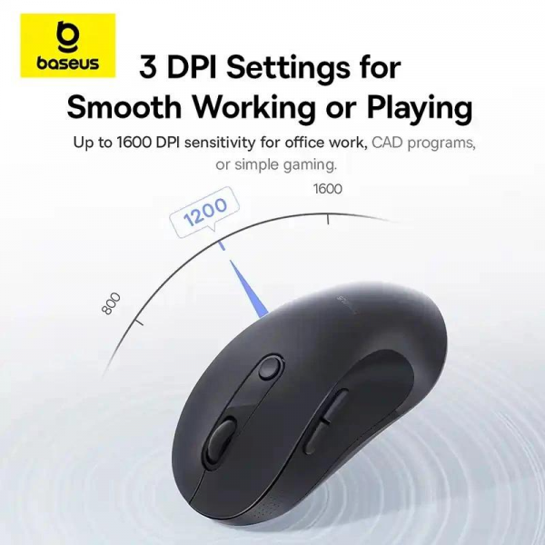 Baseus Wireless Mouse F02, 1600DPI, BT, Black B0203203