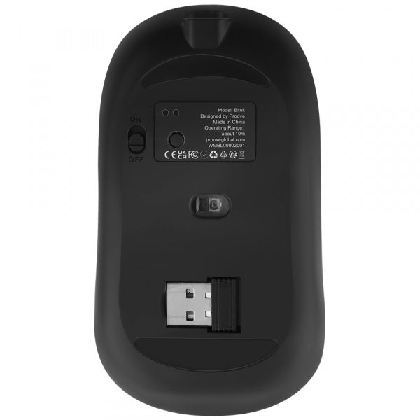 Proove Wireless Mouse Blink, RGB, 800DPI - 1600DPI, BT / Wi-Fi, Black WMBL00002001