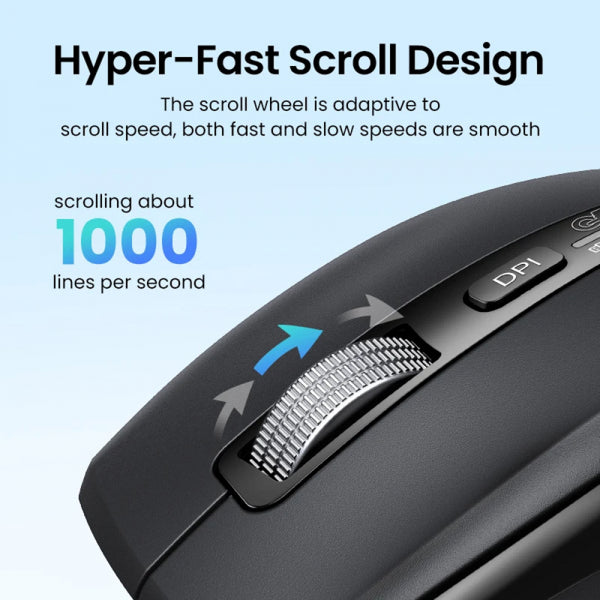 Ugreen Wireless Mouse M751, 5000DPI, BT / Wi-Fi, Black