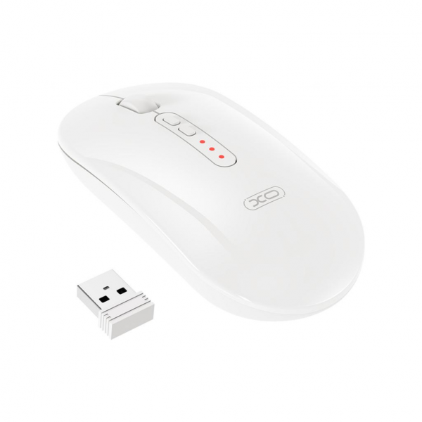 XO Design Wireless Mouse M13 Silent Tri-mode, 1600DPI, BT / Wi-Fi, White