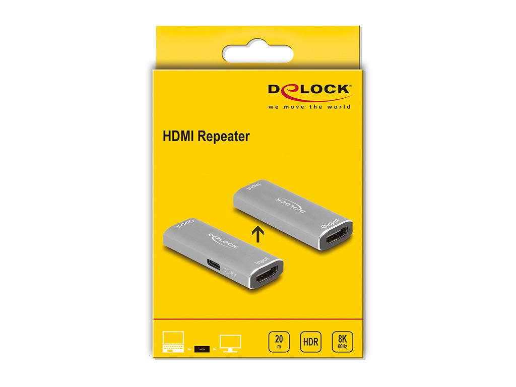Delock HDMI Repeater 8K 60 Hz 20 m