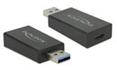Delock Konverter USB 3.1 Gen 2 Typ-A Stecker > USB Type-C Buchse Aktiv schwarz