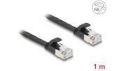 Delock RJ45 Flachband Patchkabel Stecker zu Stecker Cat.6A 1 m schwarz