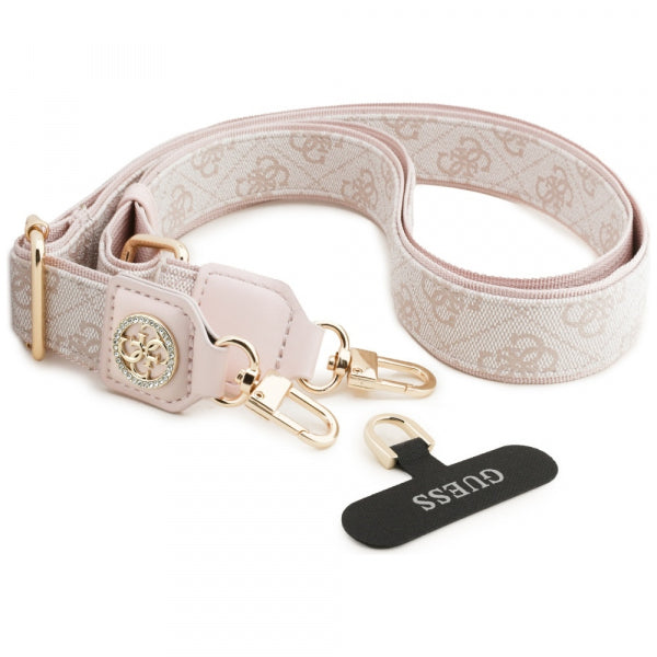 Guess Phone Lanyard Strap 4G Strass Metal Logo, Pink
