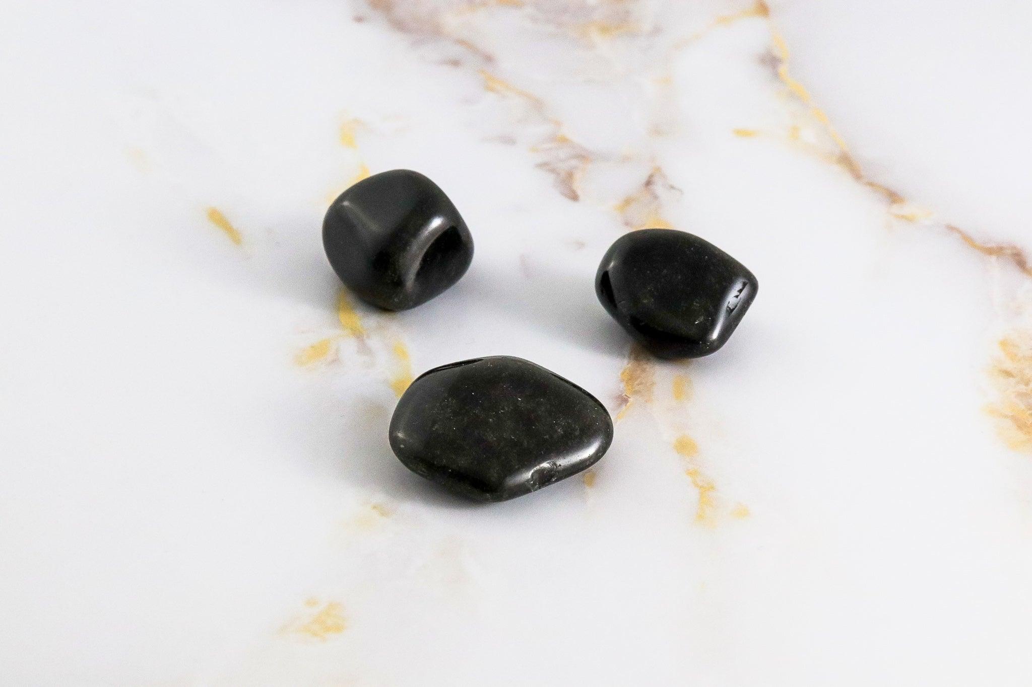 Silver Obsidian rolled stone