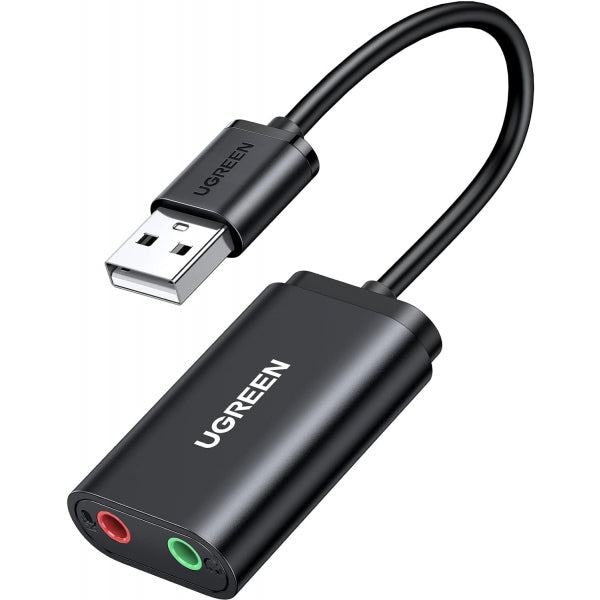 Ugreen External Sound Card US205, 2 X Jack 3.5mm, Black