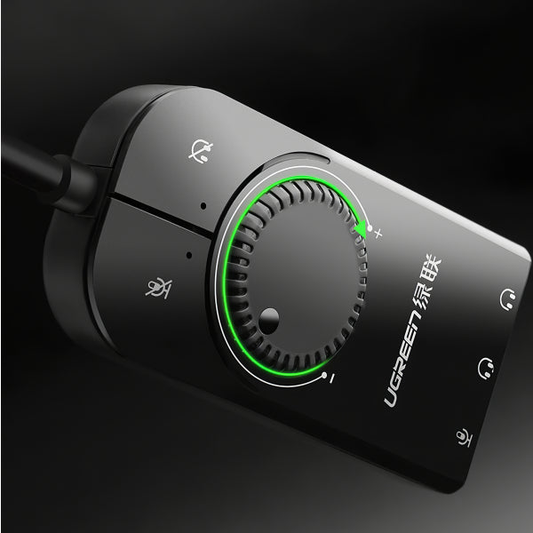 Ugreen External Sound Card CM129, 3 x Jack 3.5mm, Black