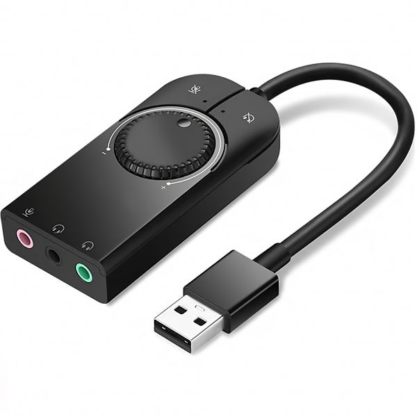 Ugreen External Sound Card CM129, 3 x Jack 3.5mm, Black