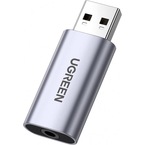 Ugreen External Sound Card CM383, 1 x Jack 3.5mm, Grey